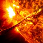 Giant prominence on the sun erupted